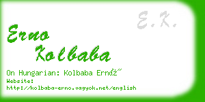 erno kolbaba business card